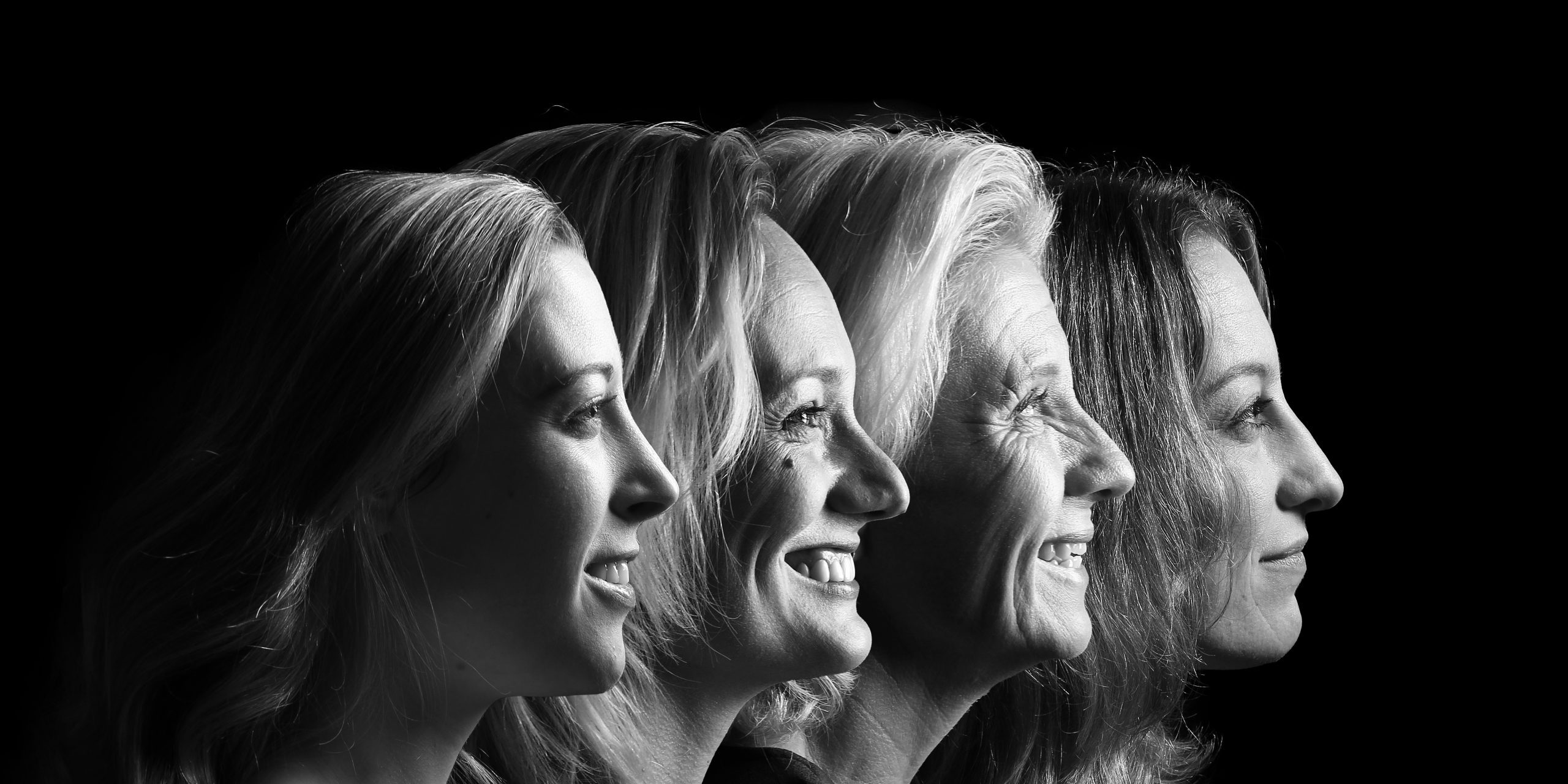 Portræt af kvinder på linje