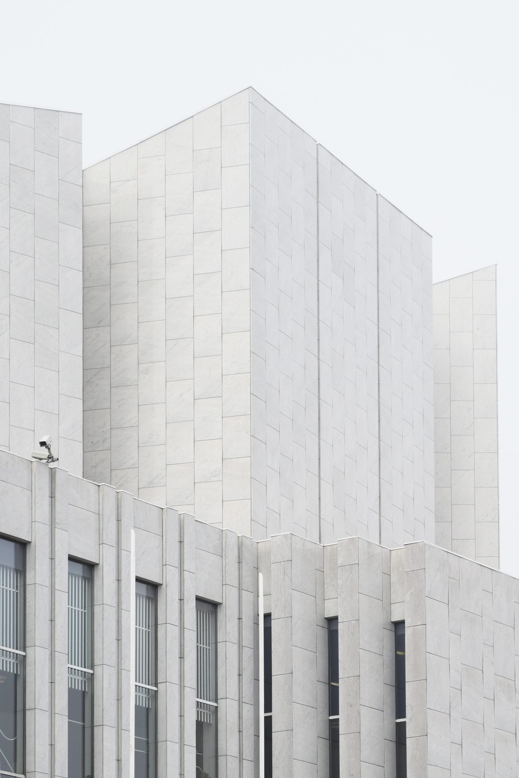 Nærbillede af Finlandiahuset i Helsinki