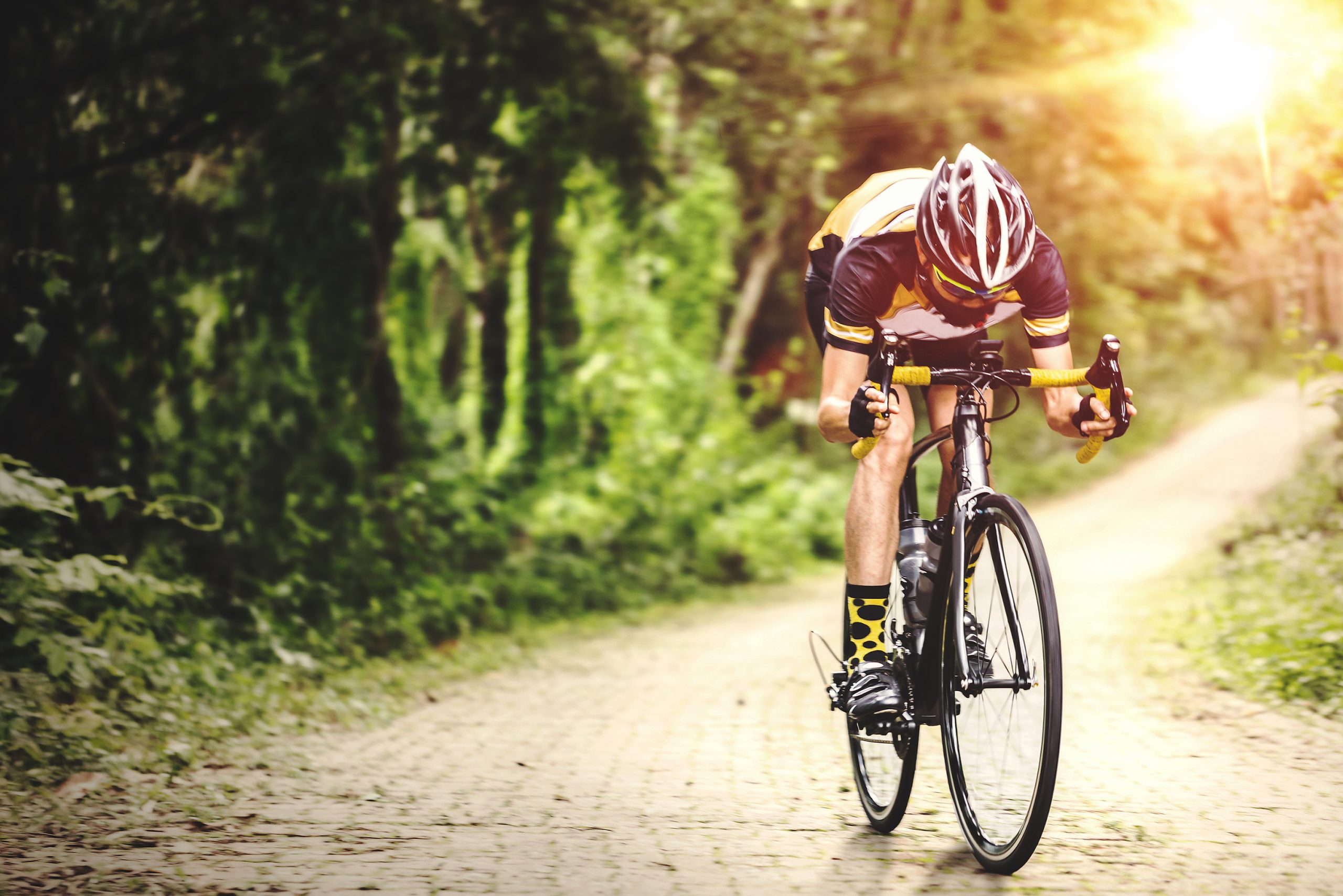 Cykelrytter på brosten