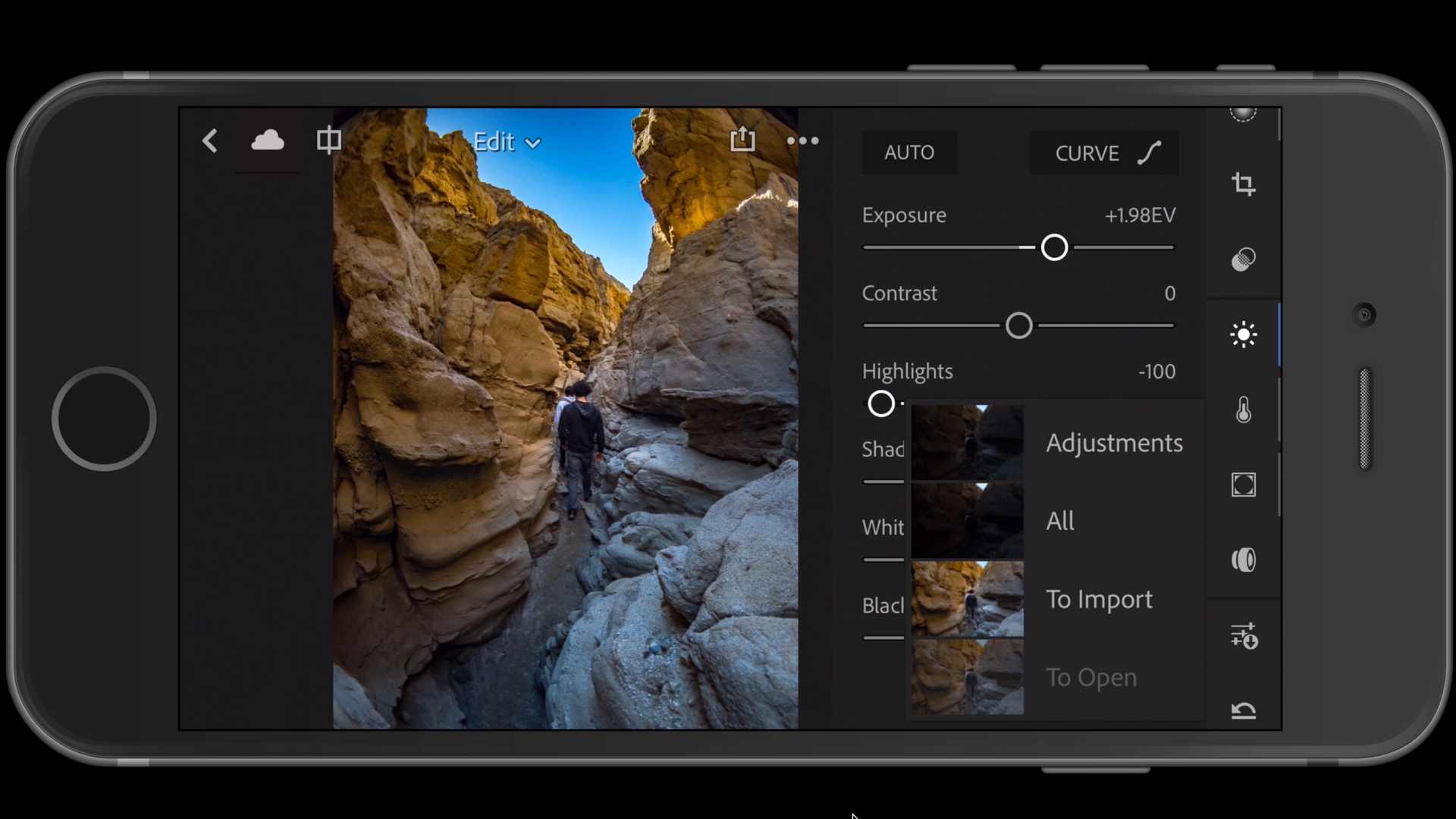 Lightroom Mobile har mange funktioner