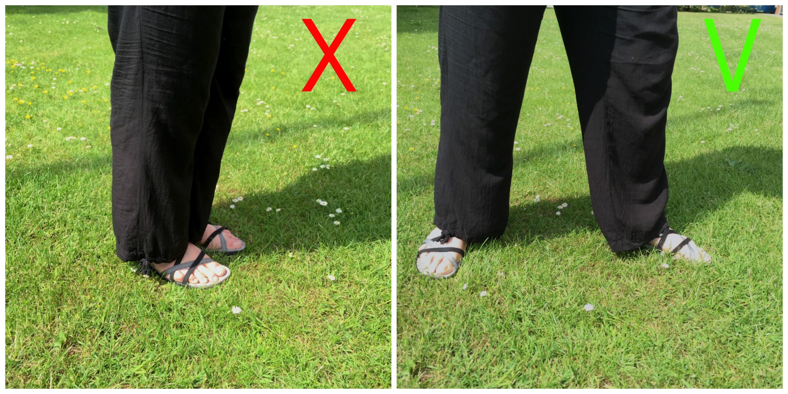 Stå med let forskudte ben og halvvejs med siden til, så du står stabilt og godt, når du fotograferer.