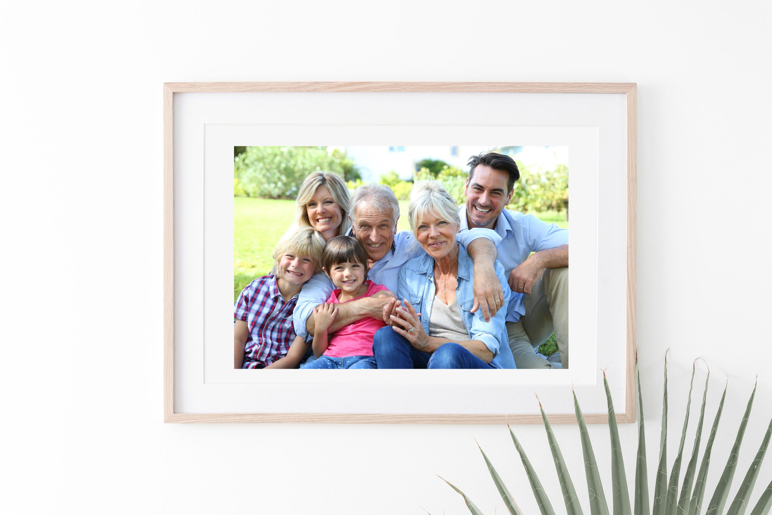 Familiebilde i passepartout