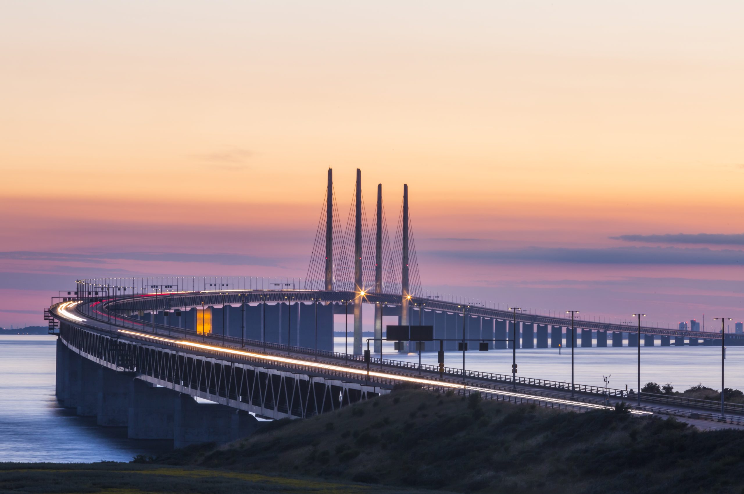 Öresundsbron vid solnedgång