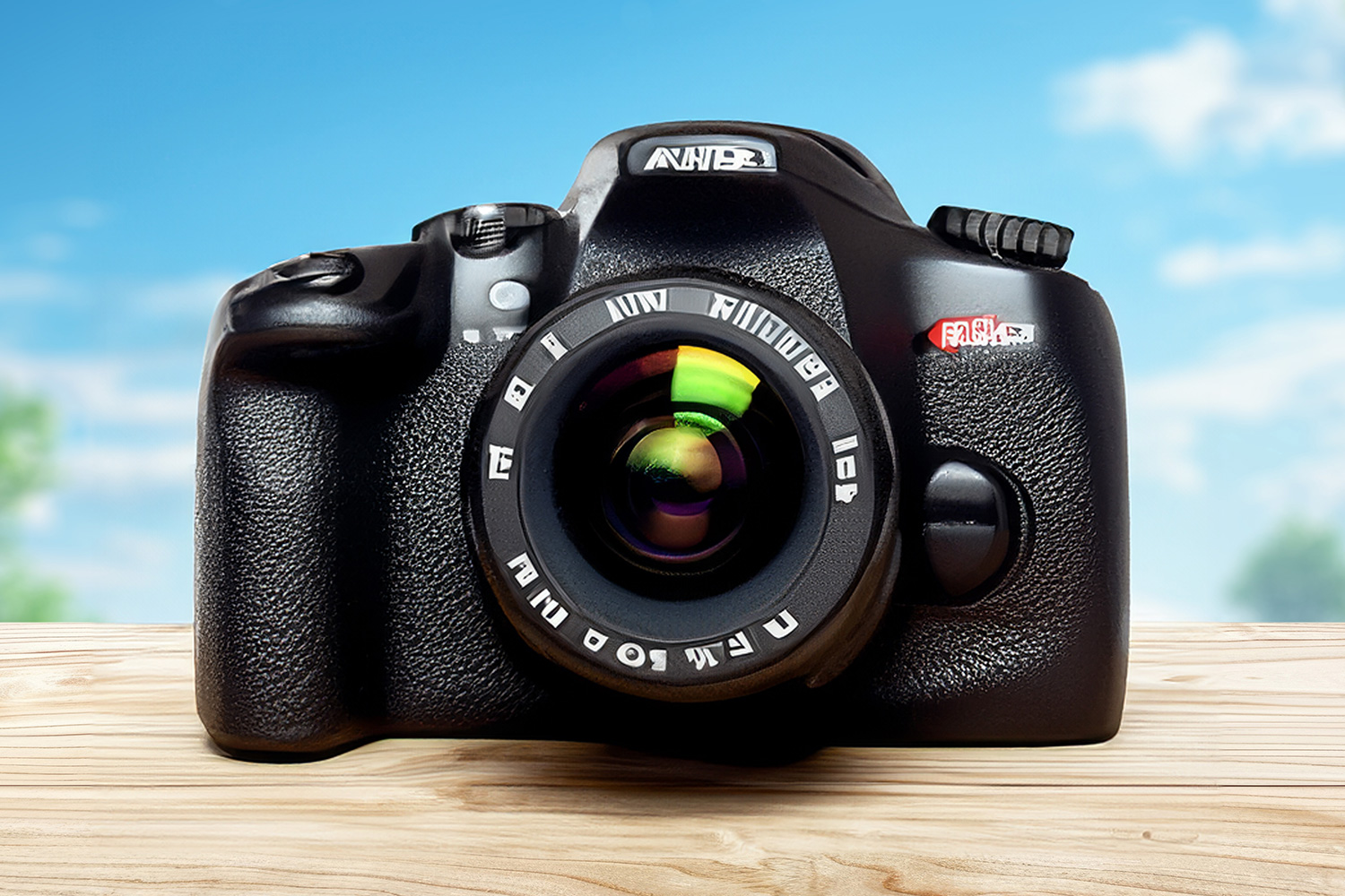 Tekoälyn kuvittelema kamera.