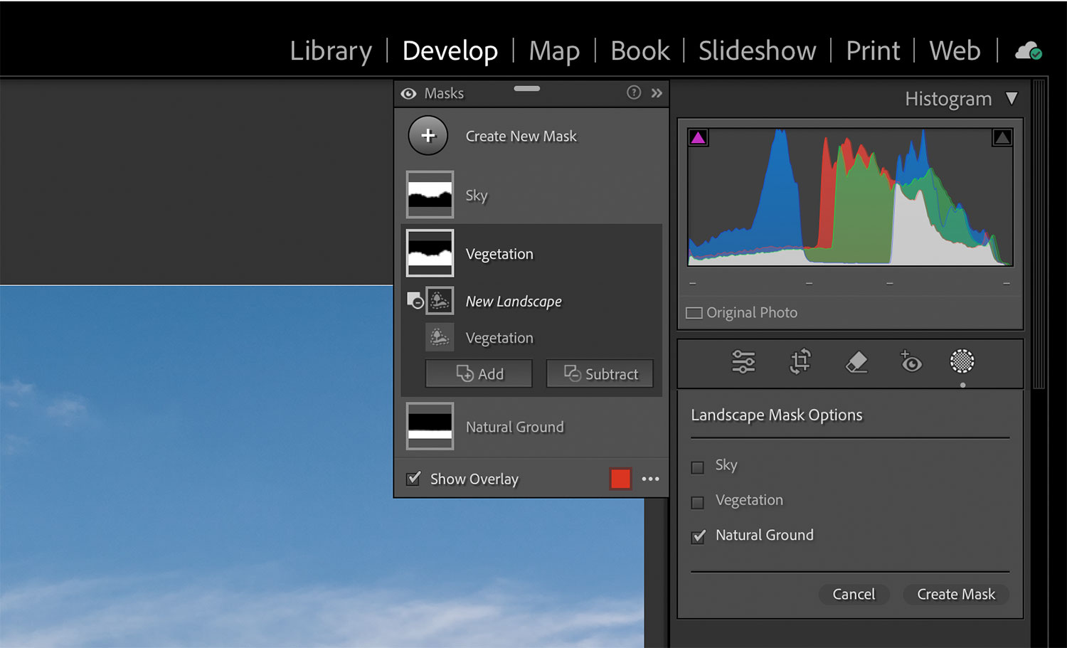 Subtrahera i Lightroom
