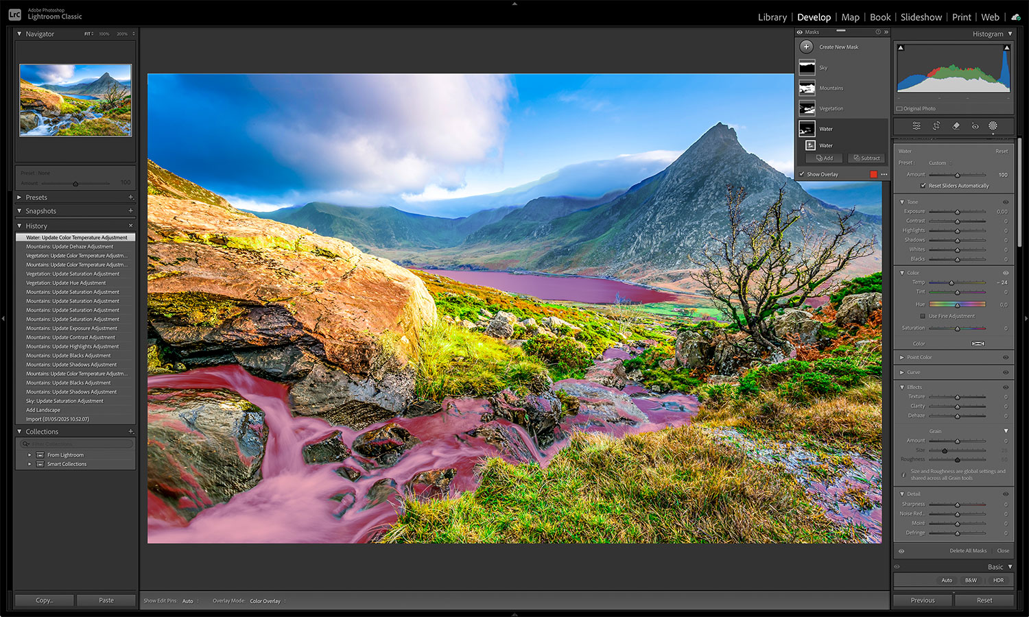 Maskering av landskap i Lightroom