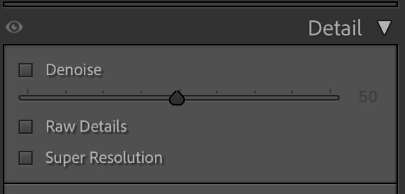 Panelet Detail i Lightroom