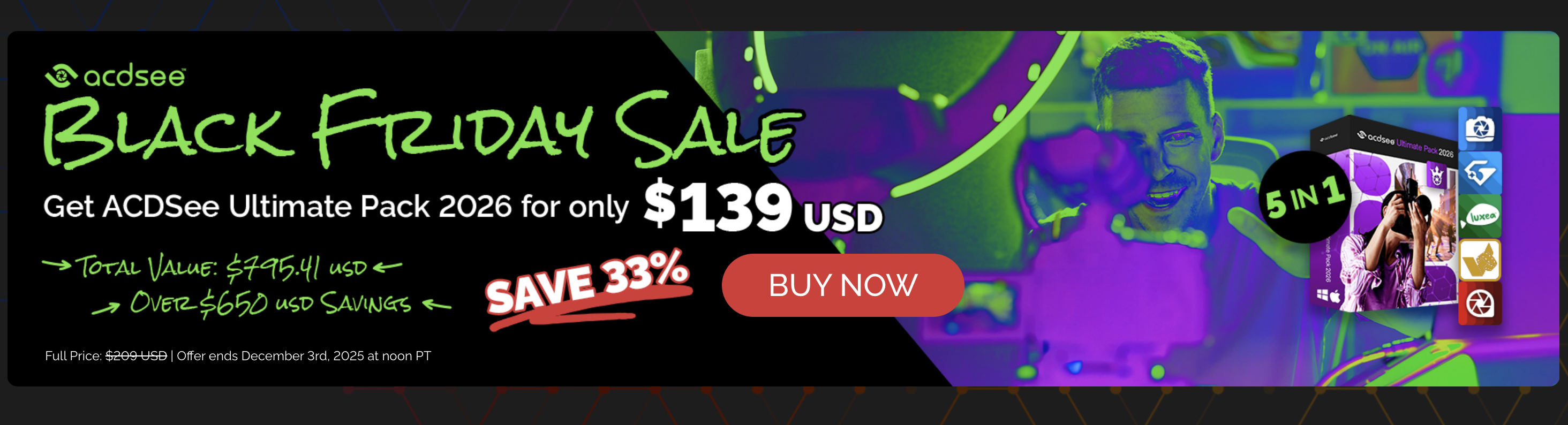 Den komplette pakke fra ACDSee sælges til 900 kroner.