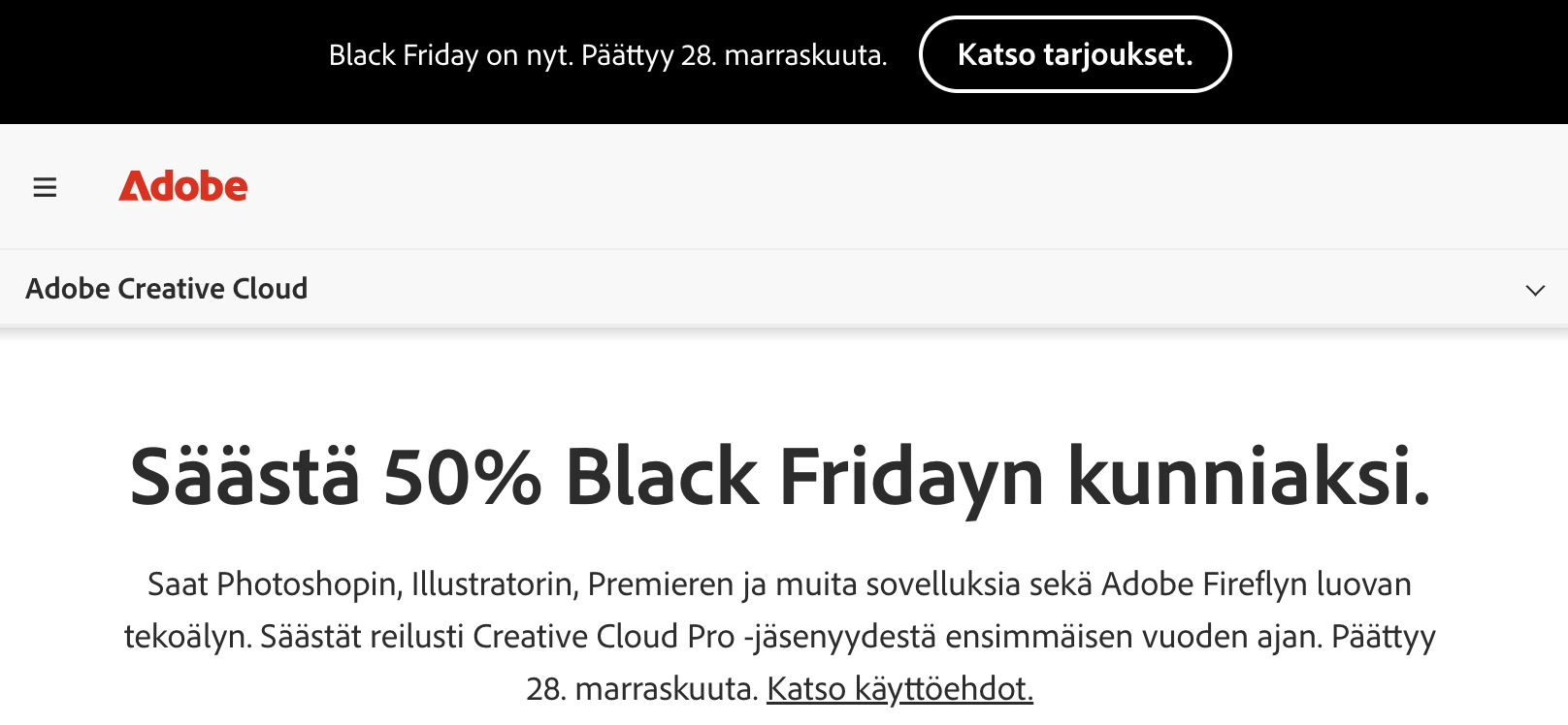 Adoben Black Friday 2025.