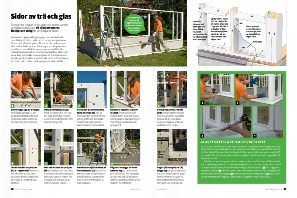 Bygga orangeri väggar i glas