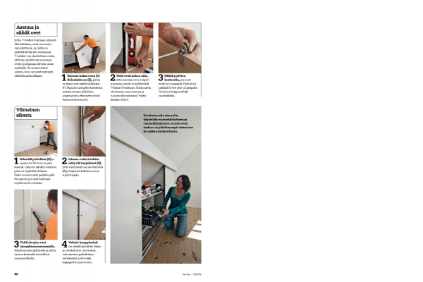 Tee itse liukuovi kaappiin vinoon kattoon