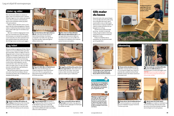 Bygg selv skjul til varmepumpe