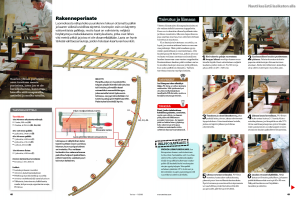 Tee terassille lasikatto