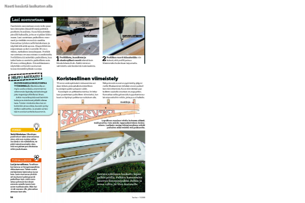 Terassin lasikaton viimeistely