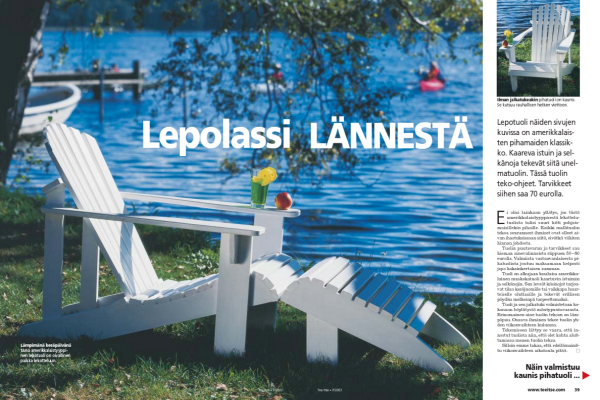 Rakenna Adirondack-tuoli