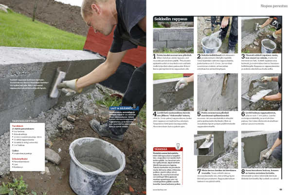 Vaja autotallin ja vajan perustukset