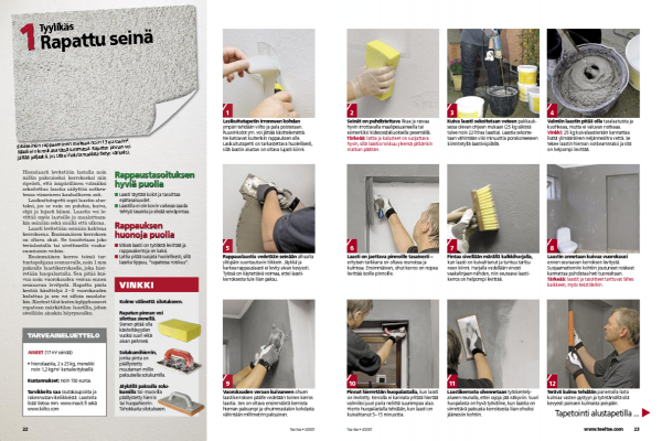 Lasikuitutapetin peittäminen rappaamalla