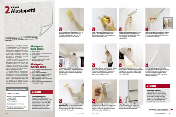 Lasikuitutapetin peittäminen alustapetilla