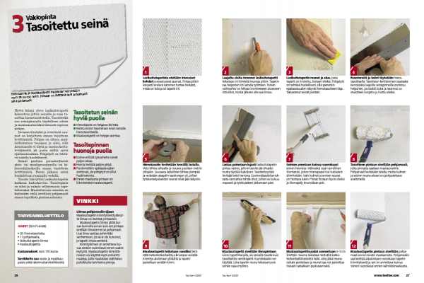 Lasikuitutapetin peittäminen tasoitteella