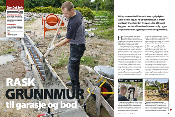 Støp fundament til uthus og garasje