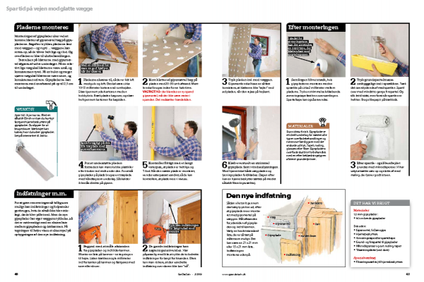 Opsætning af gipsplader på eksisterende væg