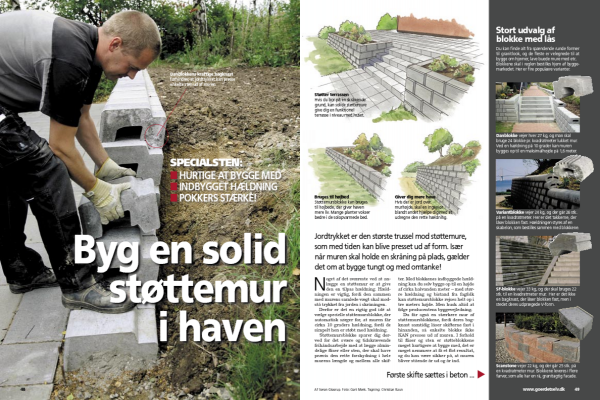 Byg en solid støttemur i haven