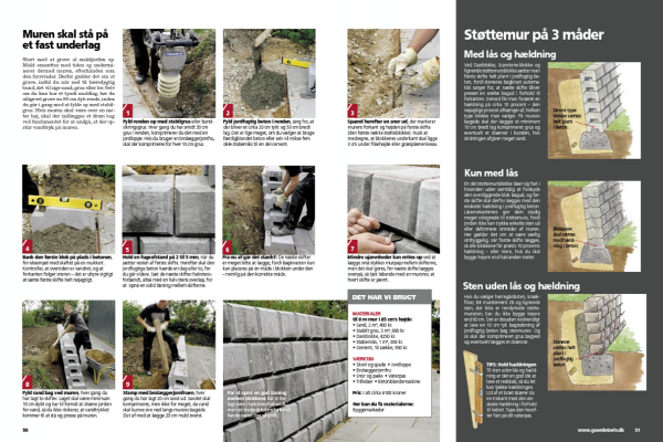 Byg en solid støttemur i haven