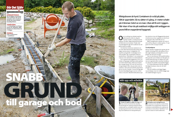 Gjut grund för förråd eller garage