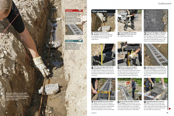 Gjut grund för förråd eller garage