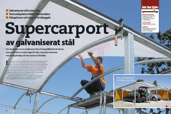 Carport av galvaniserat stål