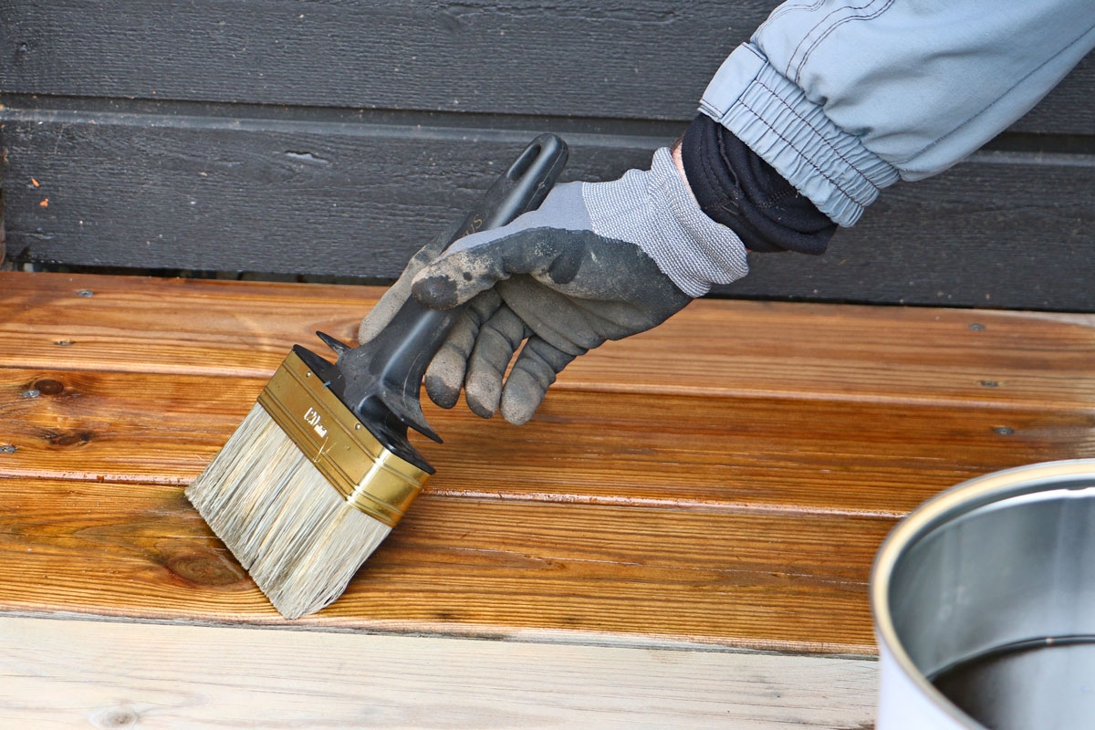 Vaske terrasse: Olje