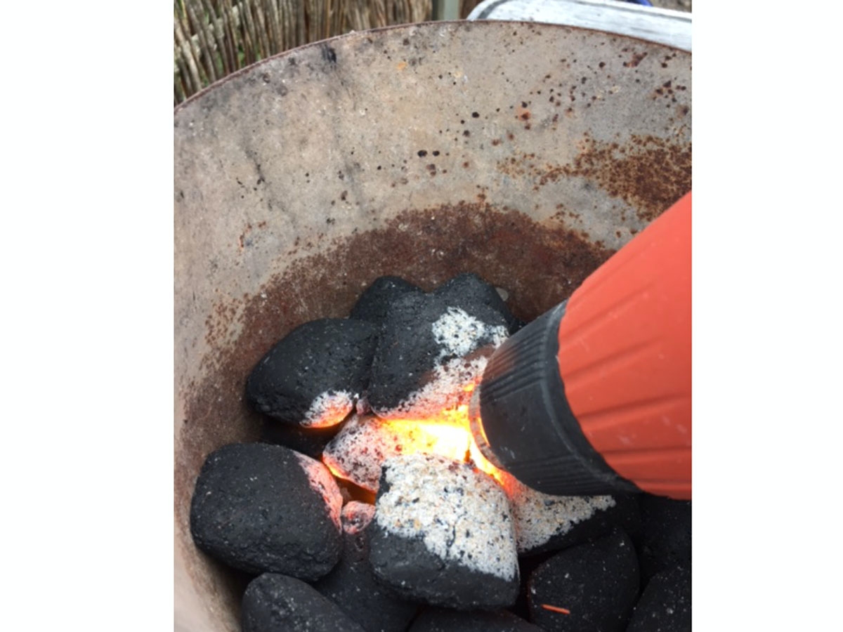 Grillkul optænding varmluftpistol