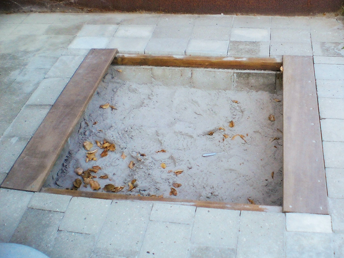 Terrasse sandkasse