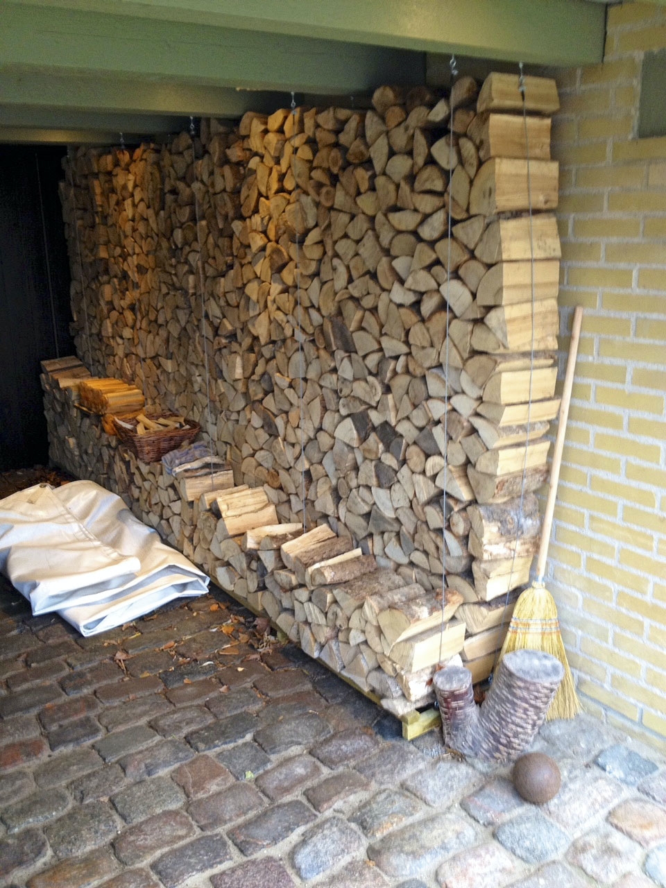 Förvara ved utomhus