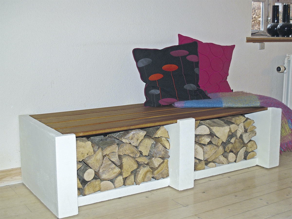 Snygg vedförvaring inne