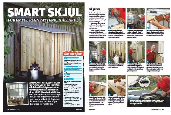 Smart skjul till regnvattenbehållare