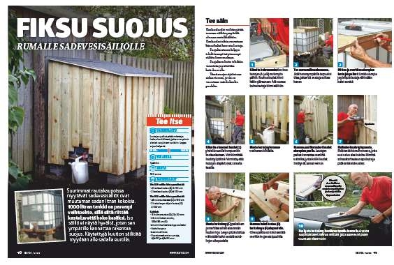 Kätevä suojus sadevesisäiliölle