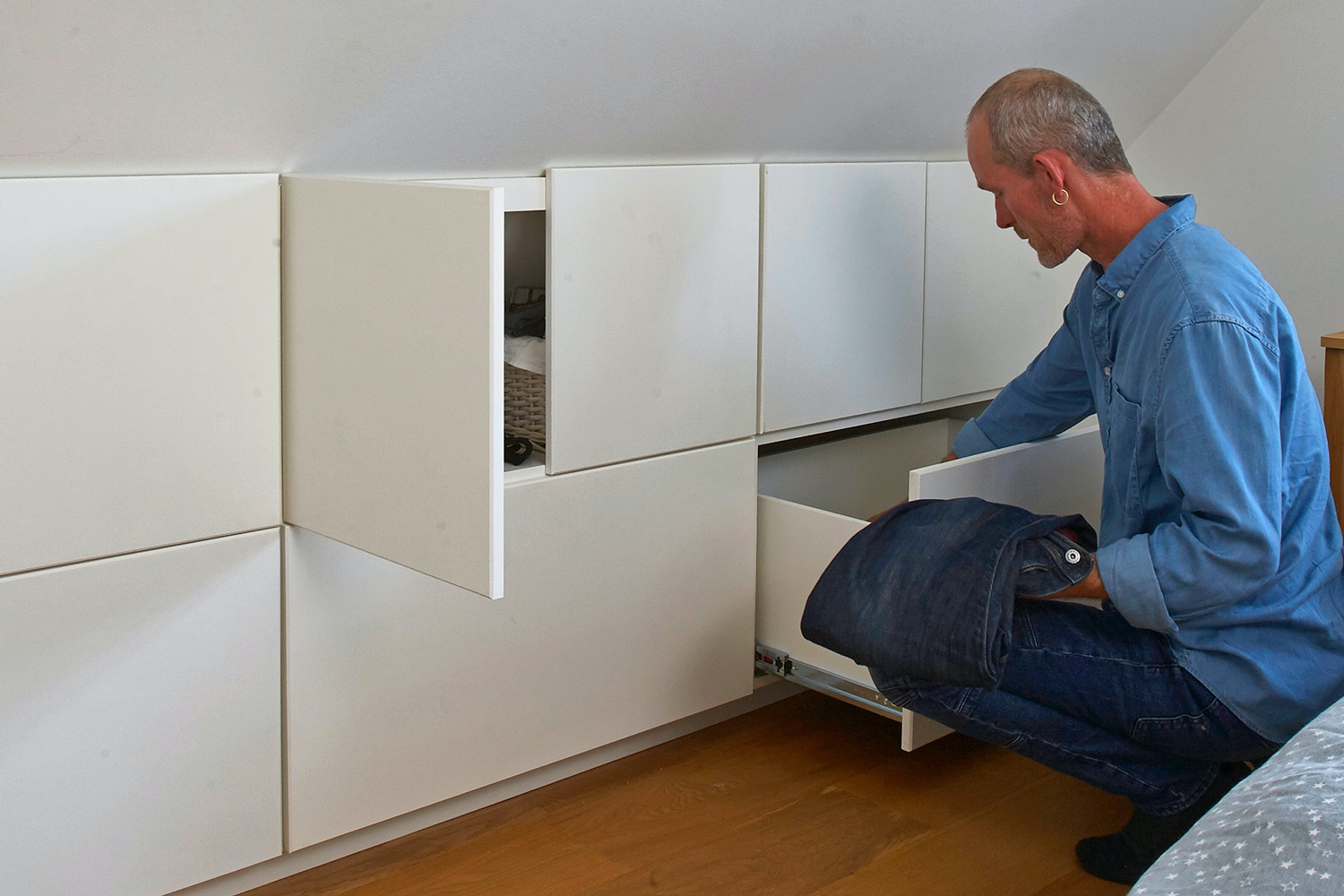 Opbevaring under skråvægge