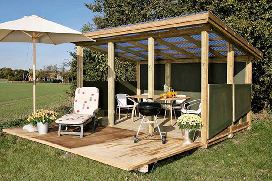 Montere trapesplatertil overbygg