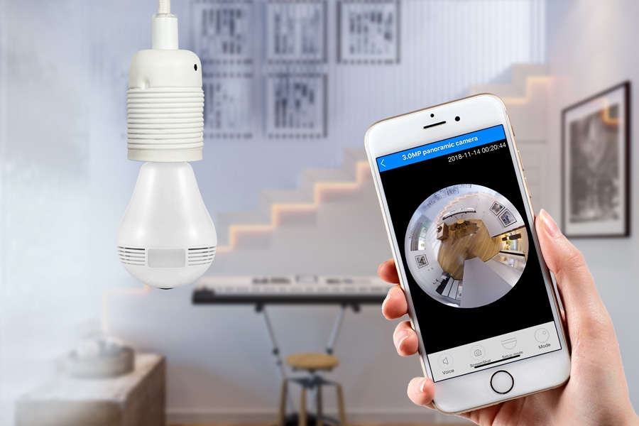 Dold kamera - Led-lampa med inbyggd övervakningskamera