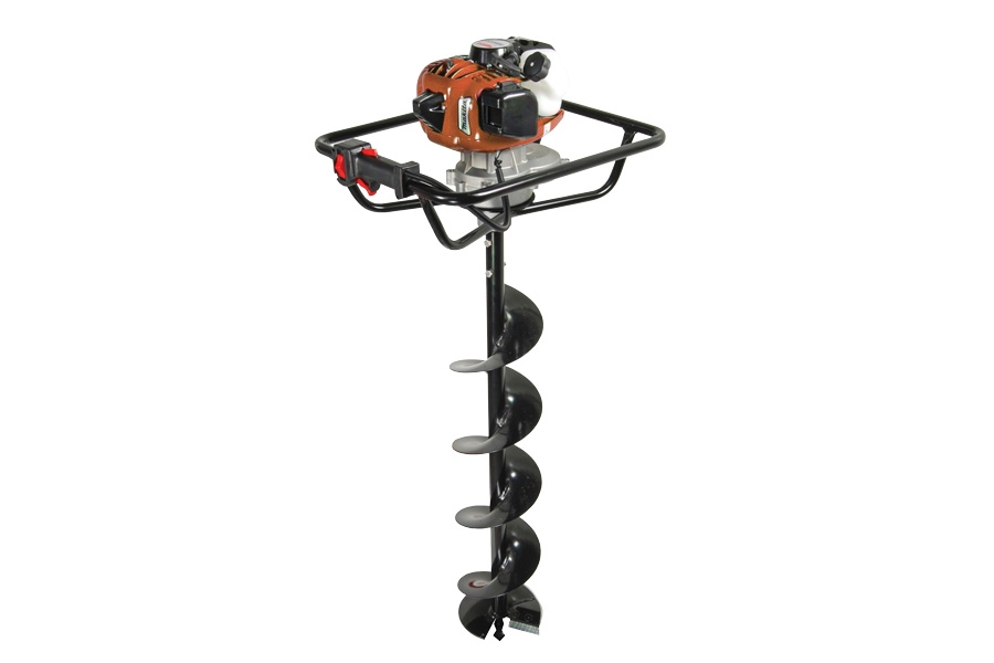 Jordbor med bensin: Et motorisert jordbor tar virkelig tak! Det kan bore et hull på under 2 minutter. Jordboret kan leies for rundt 300 kroner pr. dag.