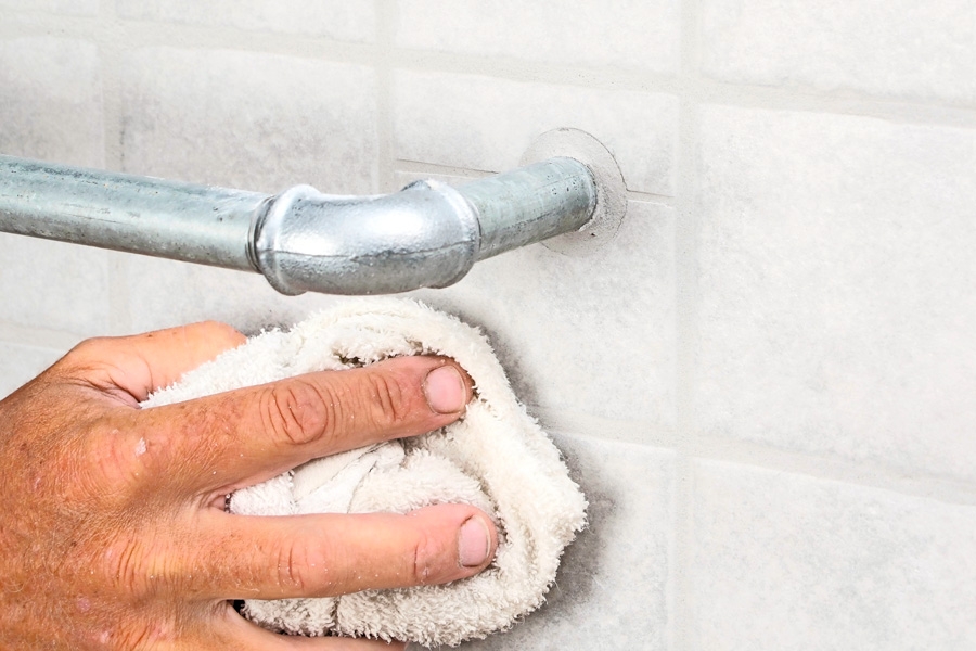 Hul til rør midt i en flise – sådan sættes den op