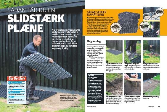 Slidstærk græsplæne med græsarmering