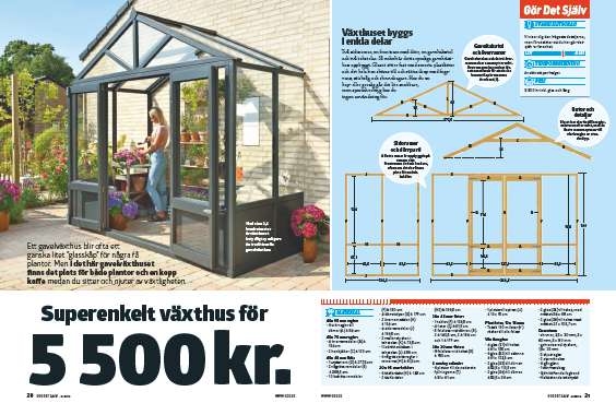 Gavelväxthus: Superenkelt gavelväxthus för 5500 kr.