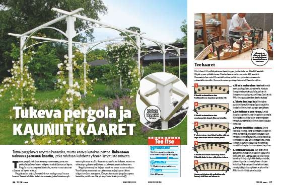 Tukeva pergola ja kauniit kaaret