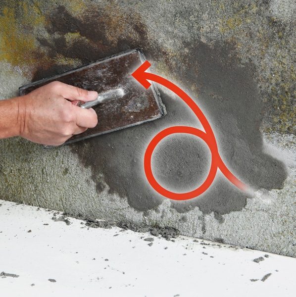 Laga husgrund: Slutligen jämnas reparationsområdet till