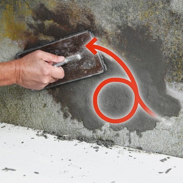 Sokkelin korjaus: Tasoita lopuksi korjattu kohta