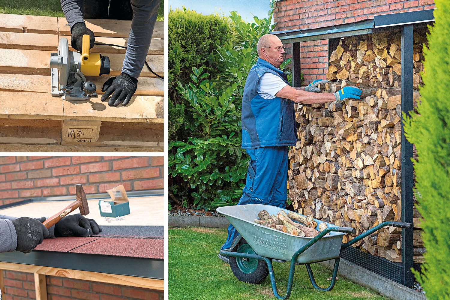 Bygg et enkelt vedskjul av paller