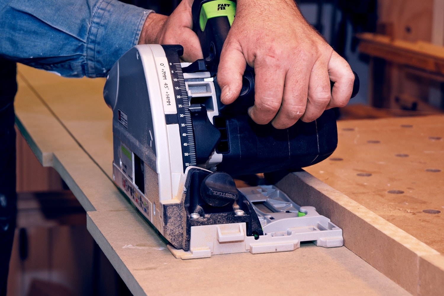 Sirkelsag: Langt rett anlegg