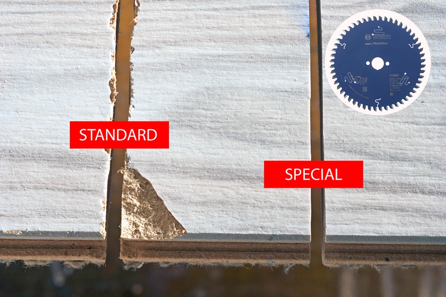 Rena snitt med specialklingor: Laminat